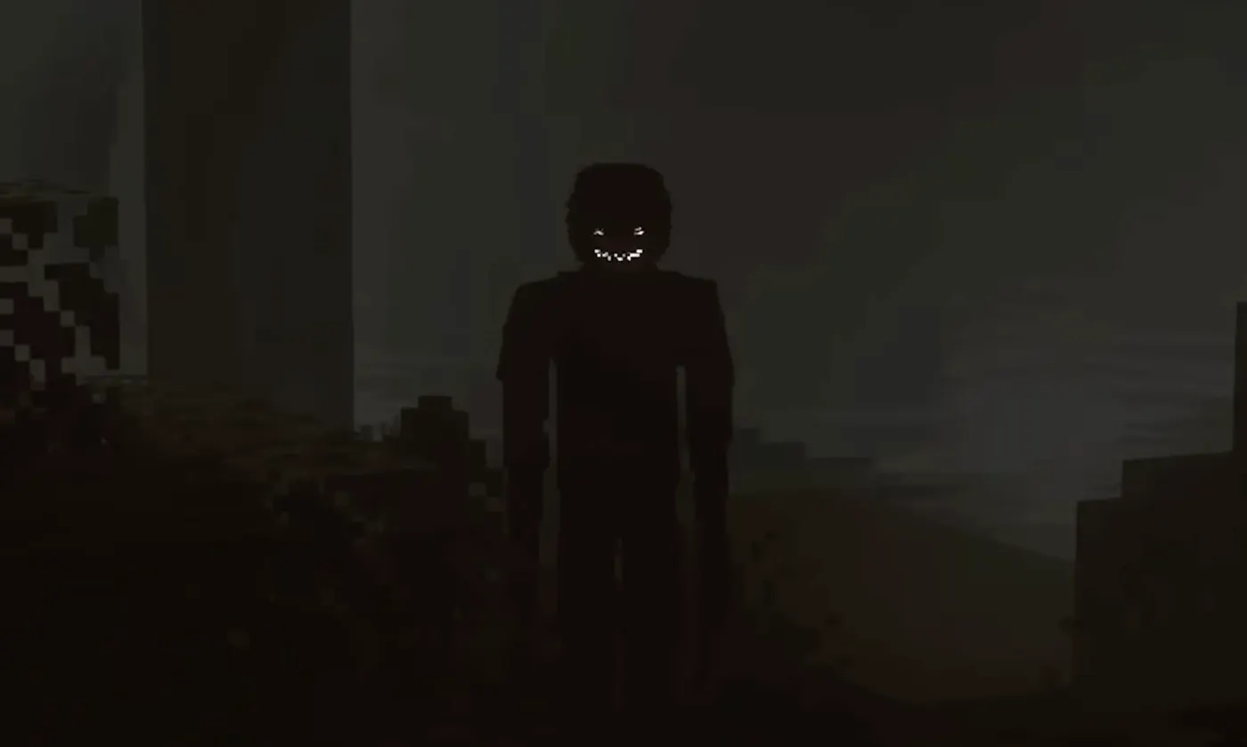 Offizielles Modrinth-Projektbild von The Obsessed in einer dunklen Minecraft-Umgebung