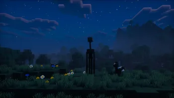 Imagen oficial de Kenny en la galería de Modrinth mostrando la entidad en un bosque de Minecraft
